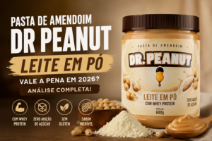Pasta de Amendoim Dr Peanut sabor leite em p&oacute; com whey protein