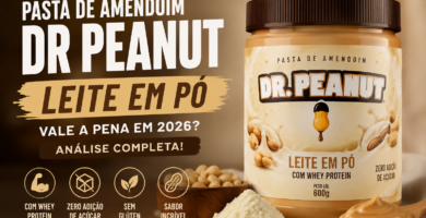 Pasta de Amendoim Dr Peanut sabor leite em pó com whey protein