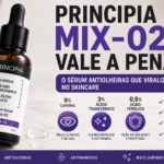 Frasco do sérum Principia Mix-02 com Cafeína, Ácido Tranexâmico e Ácido Ferúlico para olheiras, bolsas e manchas na pele